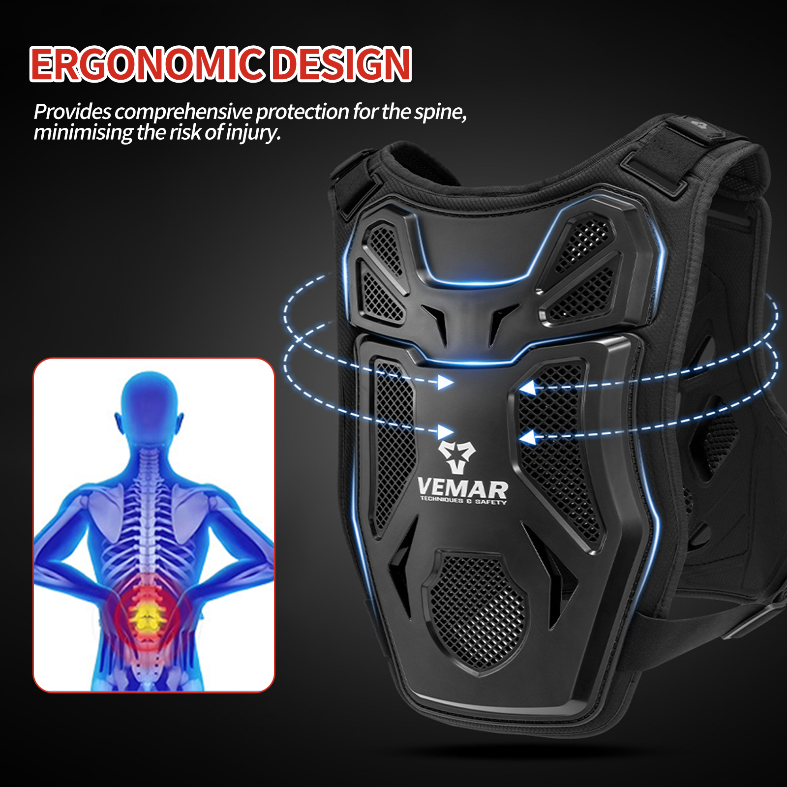 Motorcycle Armor Vest with Che - Mountain Biking Body Armour ulasan dan harga